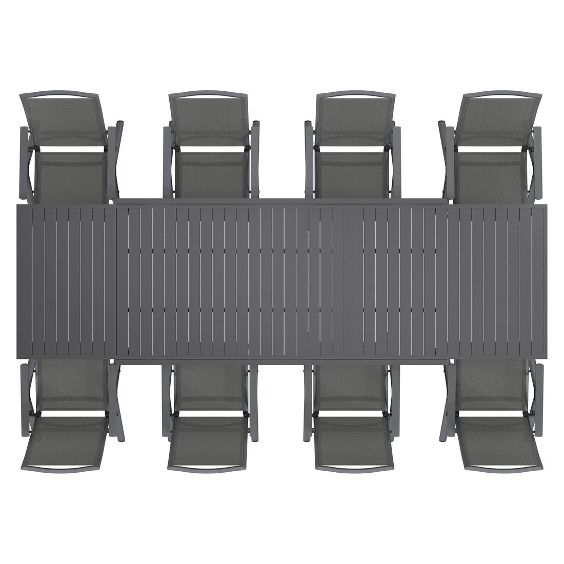 OUTLIV. Jacob Gartenmöbel-Set XL verstellbar (8 Plätze) Tisch 200/320x100,5cm