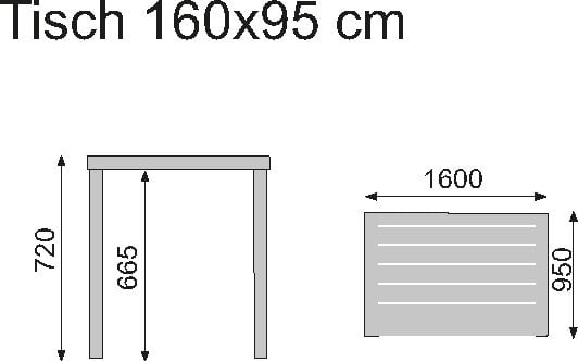 Kettler Lofttisch Cubic 160x95cm