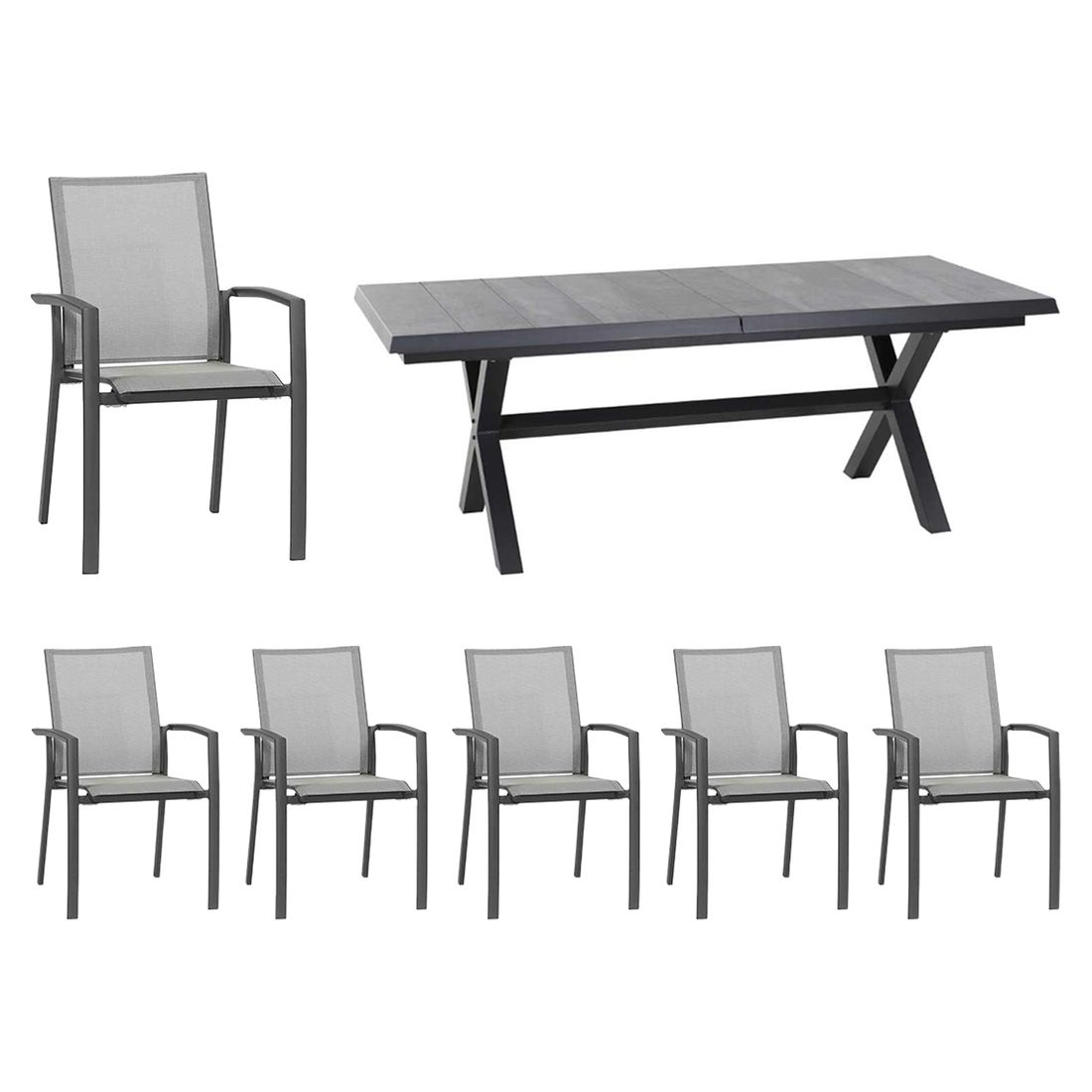 Siena Garden Velia Gartenmöbel-Set L (6 Plätze) Tisch 200/260x100cm