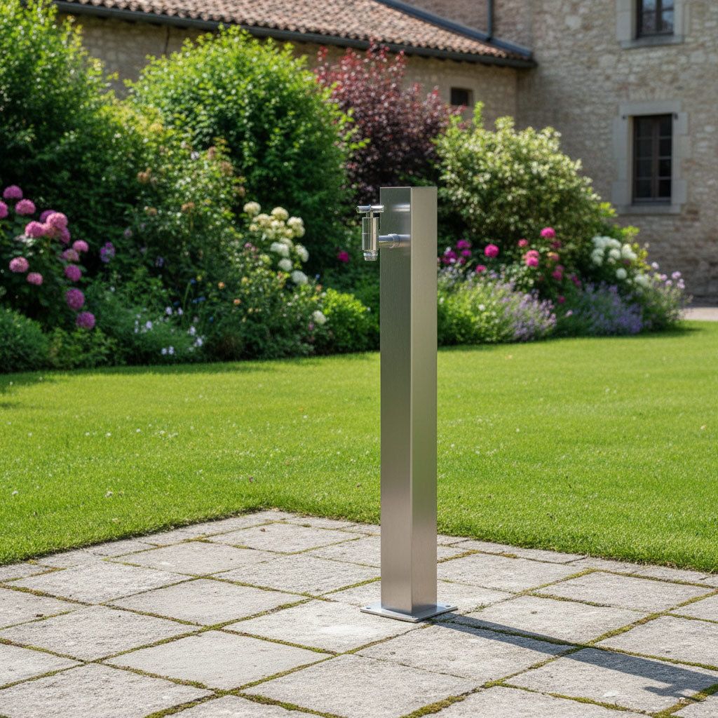 Ideal Zapfsäule 80x80mm V2A Edelstahl