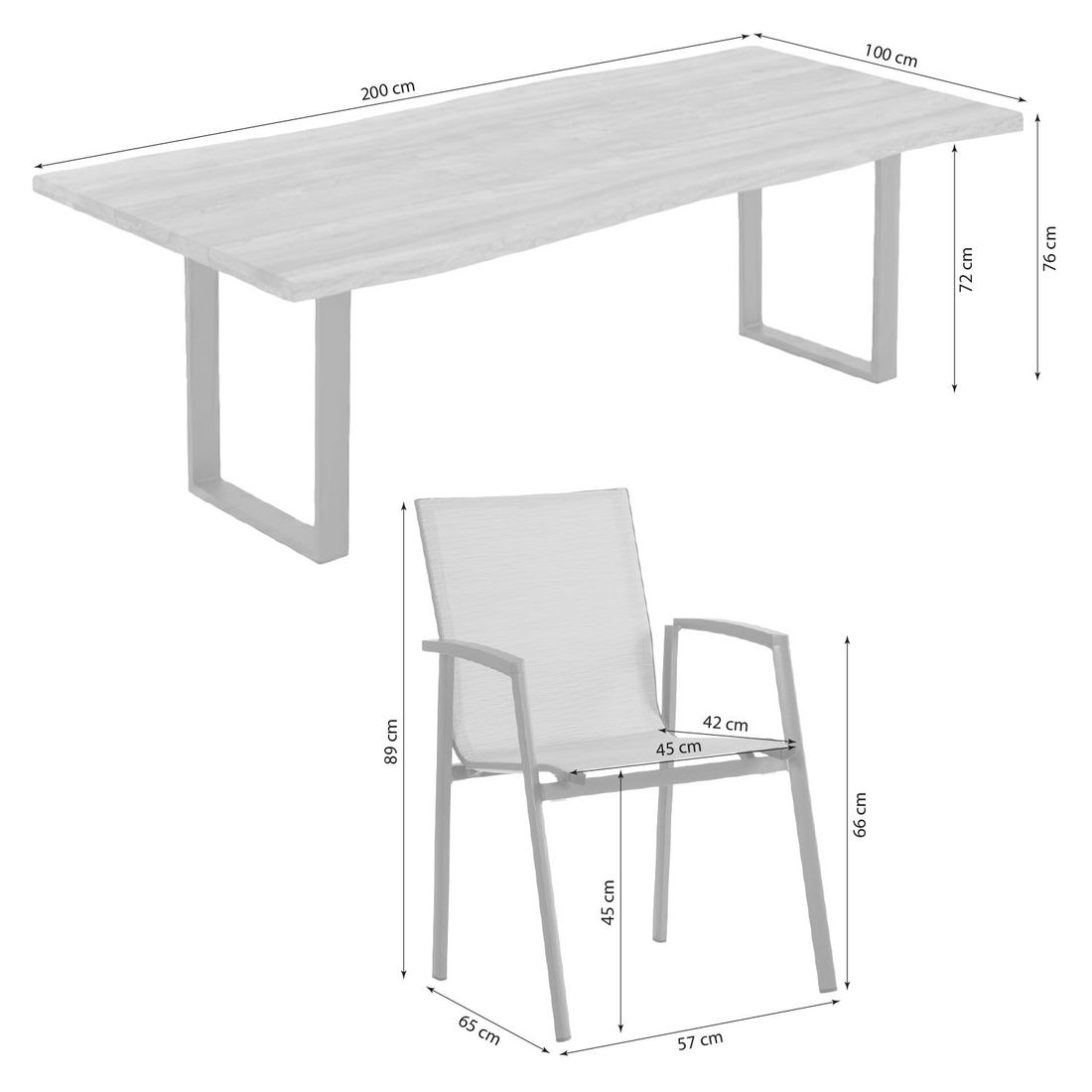 Stern New Gartenmöbel-Set L (6 Plätze) mit OUTLIV. Tisch 200x100 cm