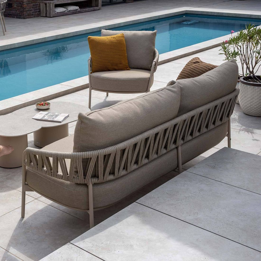 4Seasons Calma Gartenloungesofa Aluminium/Rope/Olefin