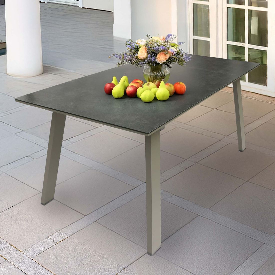LC Garden Sunrest Gartentisch 180x90cm Aluminium/Glaskeramik