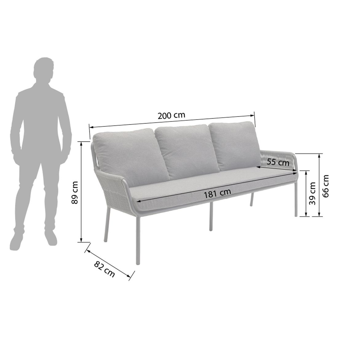 LC Garden Como Gartenmöbel-Set M (5 Plätze) Tisch 200x100cm