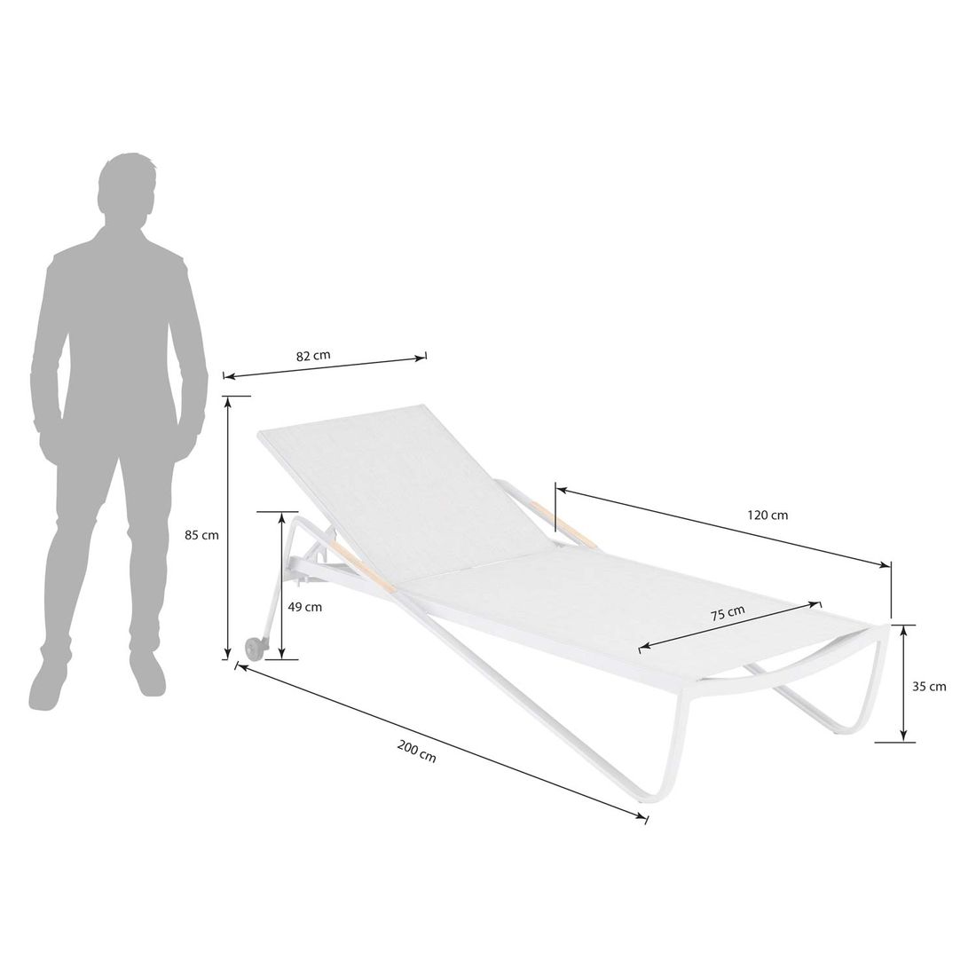 Kettler Diamond Gartenliege Aluminium/Outdoorgewebe