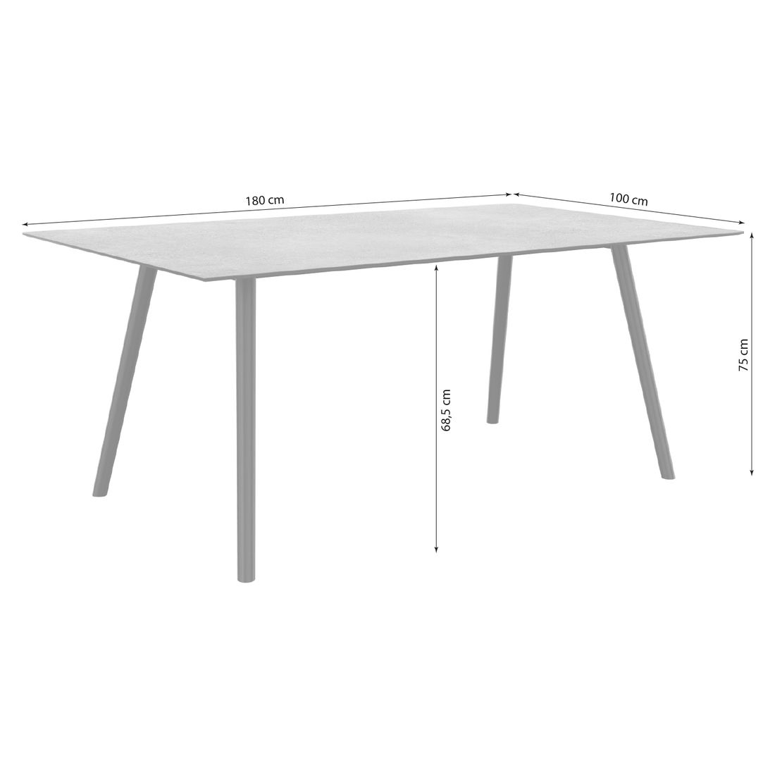 Stern Interno Gartentisch 180x100cm Aluminium/Silverstar 2.0
