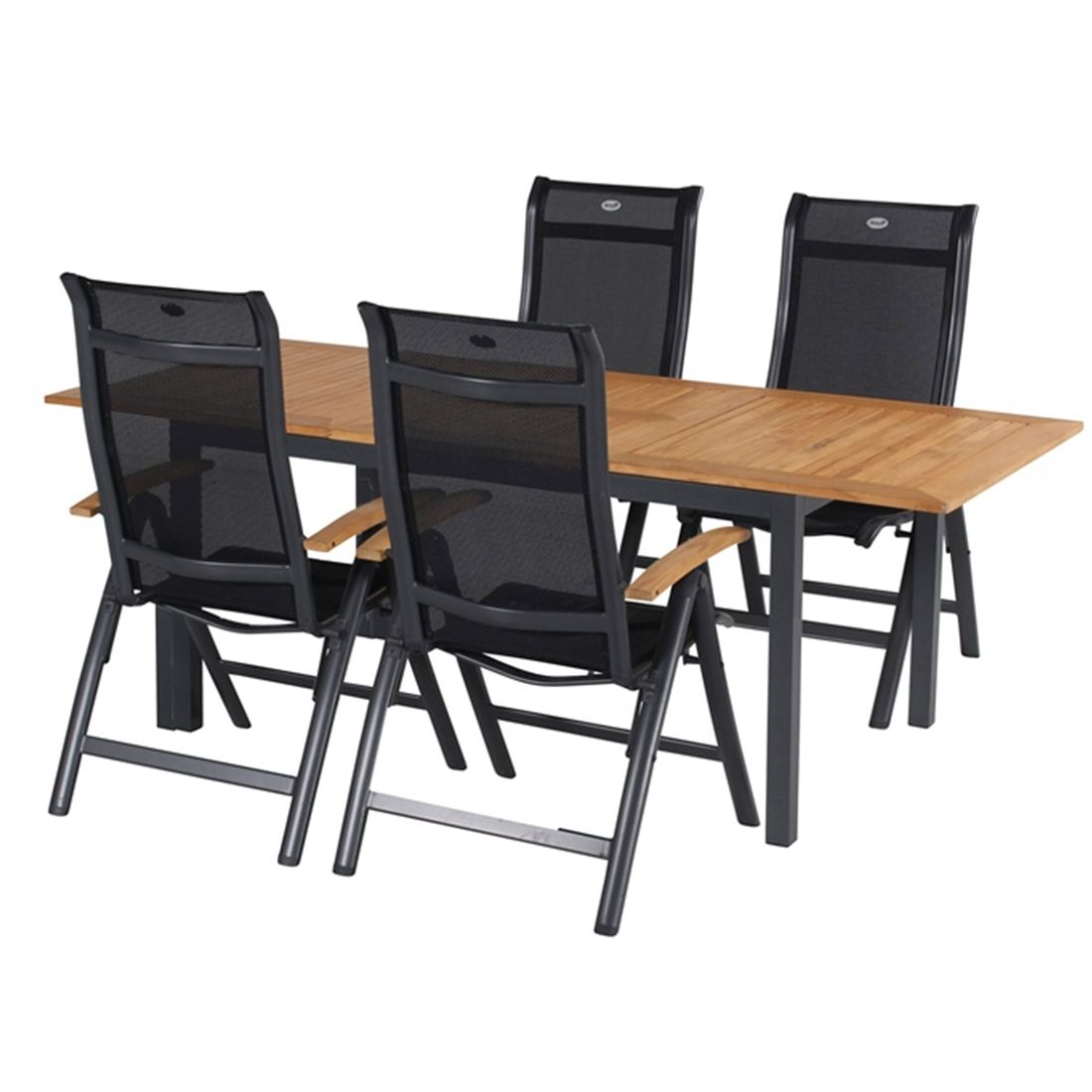 Hartman Alice Klappsessel Aluminium/Textilene mit Teak-Armlehnen