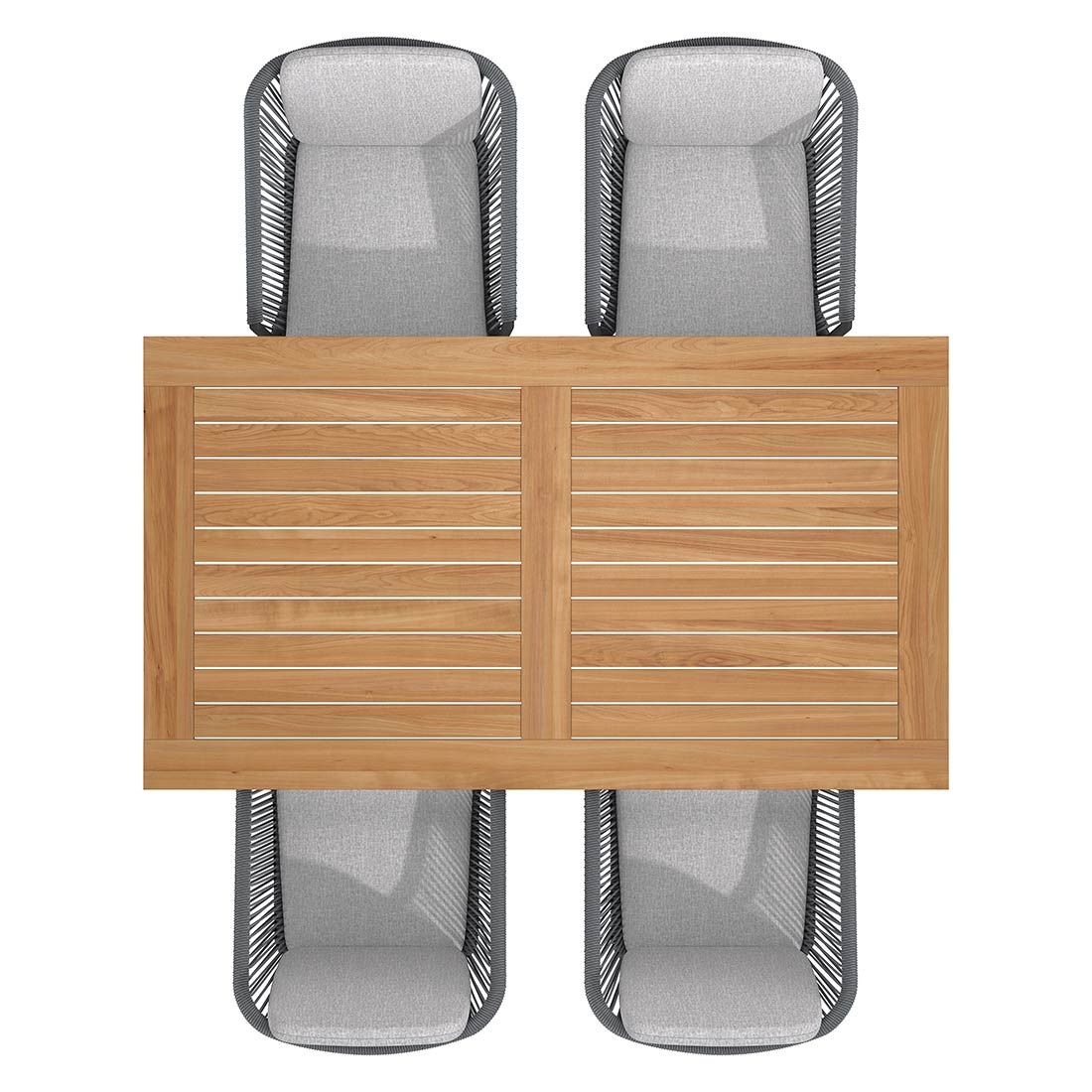 OUTLIV. Ohio Gartenmöbel-Set M (4 Plätze) Tisch 160x90cm