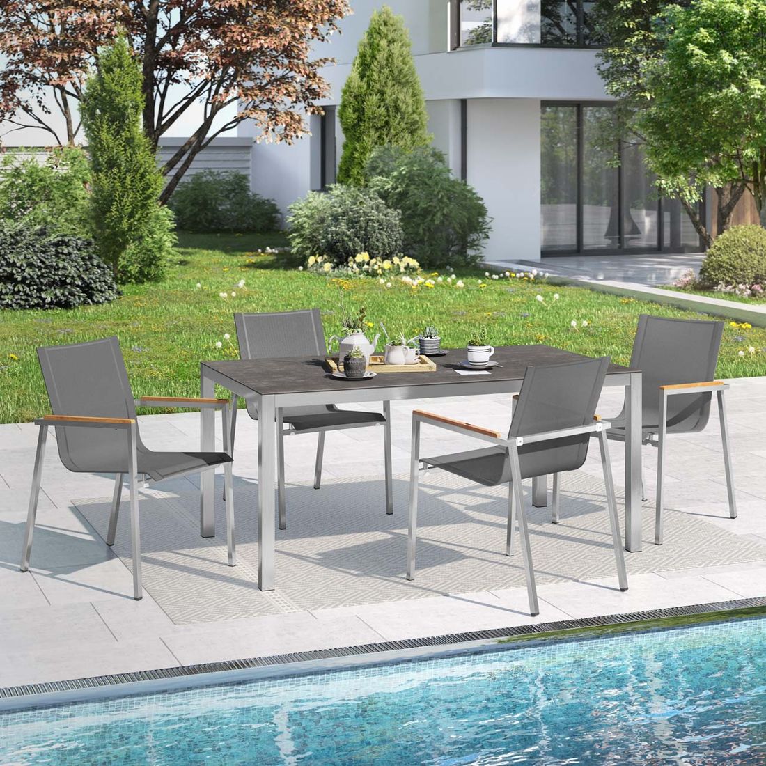 OUTLIV. Rimini Gartenmöbel-Set 5-tlg. Tisch 160x90cm