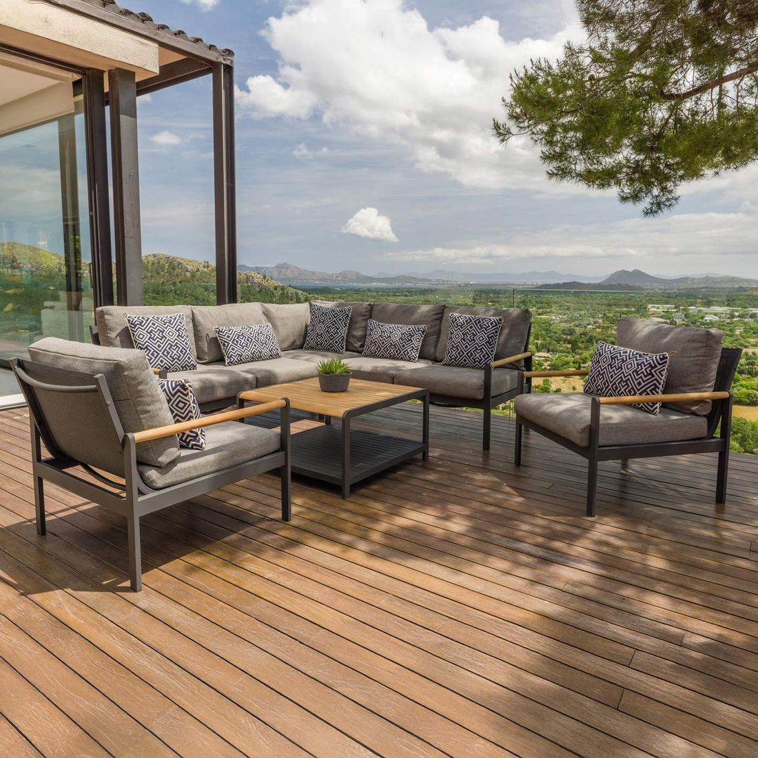 LifestyleGarden Amber Ecklounge inkl. Loungetisch Aluminium/Olefin
