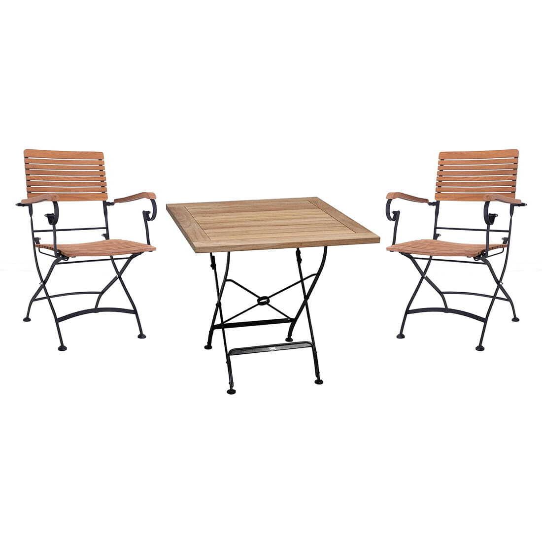 OUTLIV. Lindau Gartenmöbel-Set S (2 Plätze) mit Zebra Tisch 80x80cm