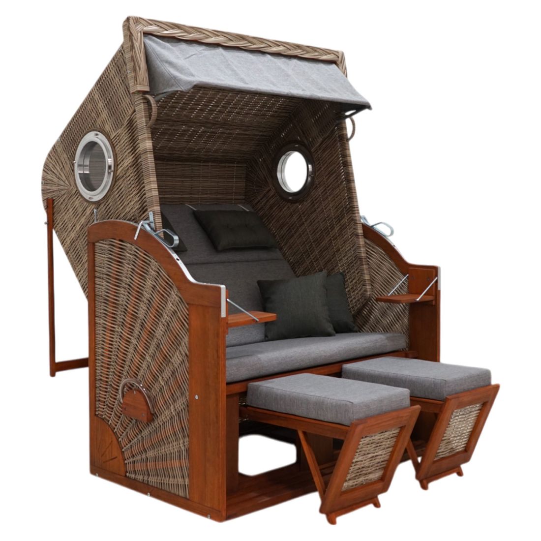 deVries Pure Cliff XL Sun Strandkorb Geflecht/Pinie Des. 466