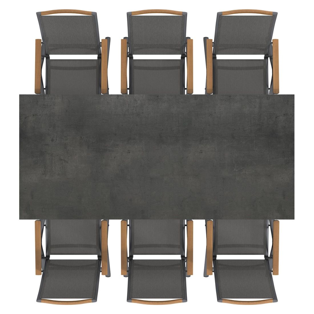 OUTLIV. Jacob Gartenmöbel-Set L verstellbar (6 Plätze) Tisch 220x100cm