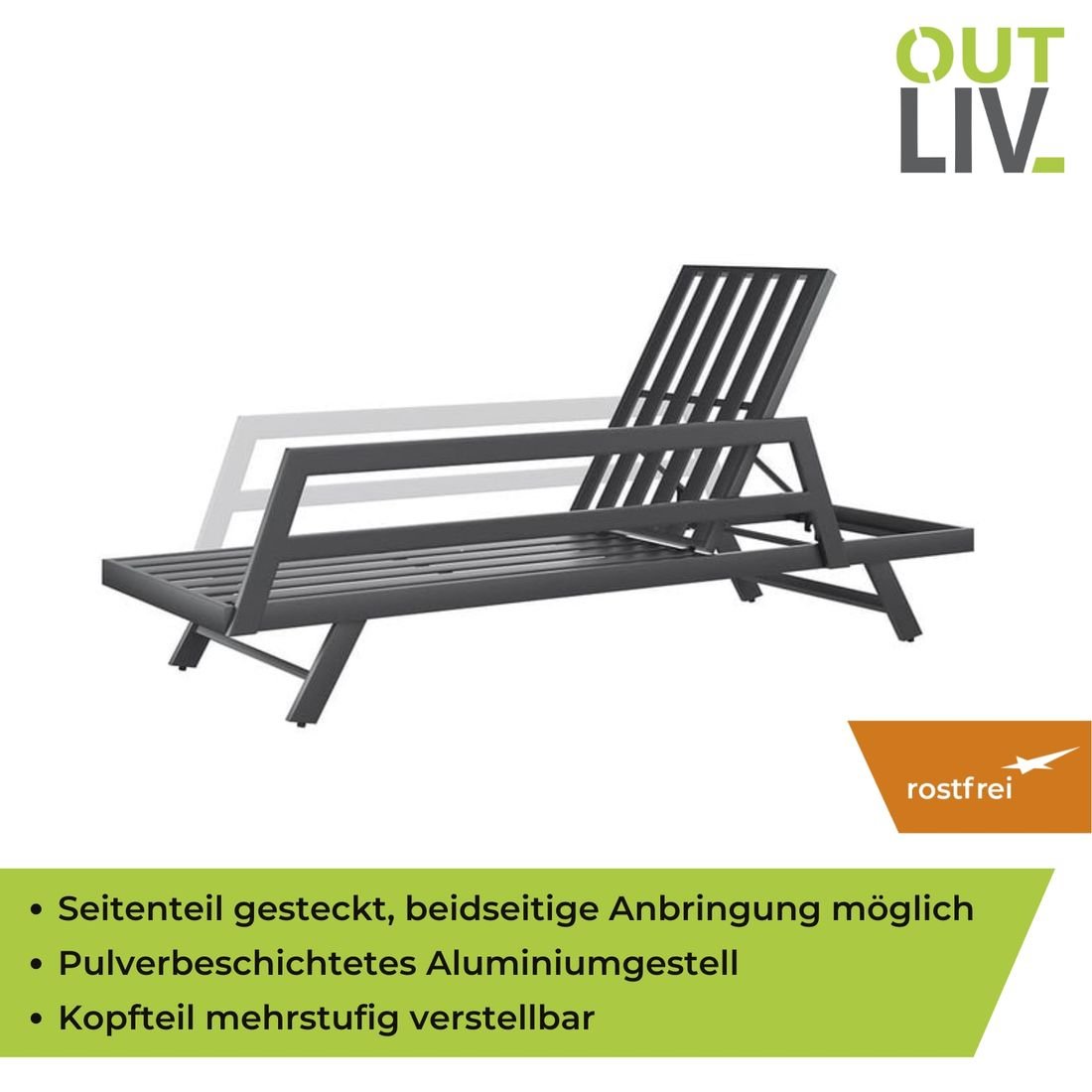 OUTLIV. Atlanta Gartenloungesofa Aluminium/Olefin