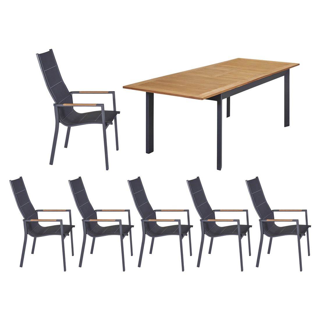 LC Garden Unicamo Gartenmöbel-Set L (6 Plätze) Tisch 180/240x90cm