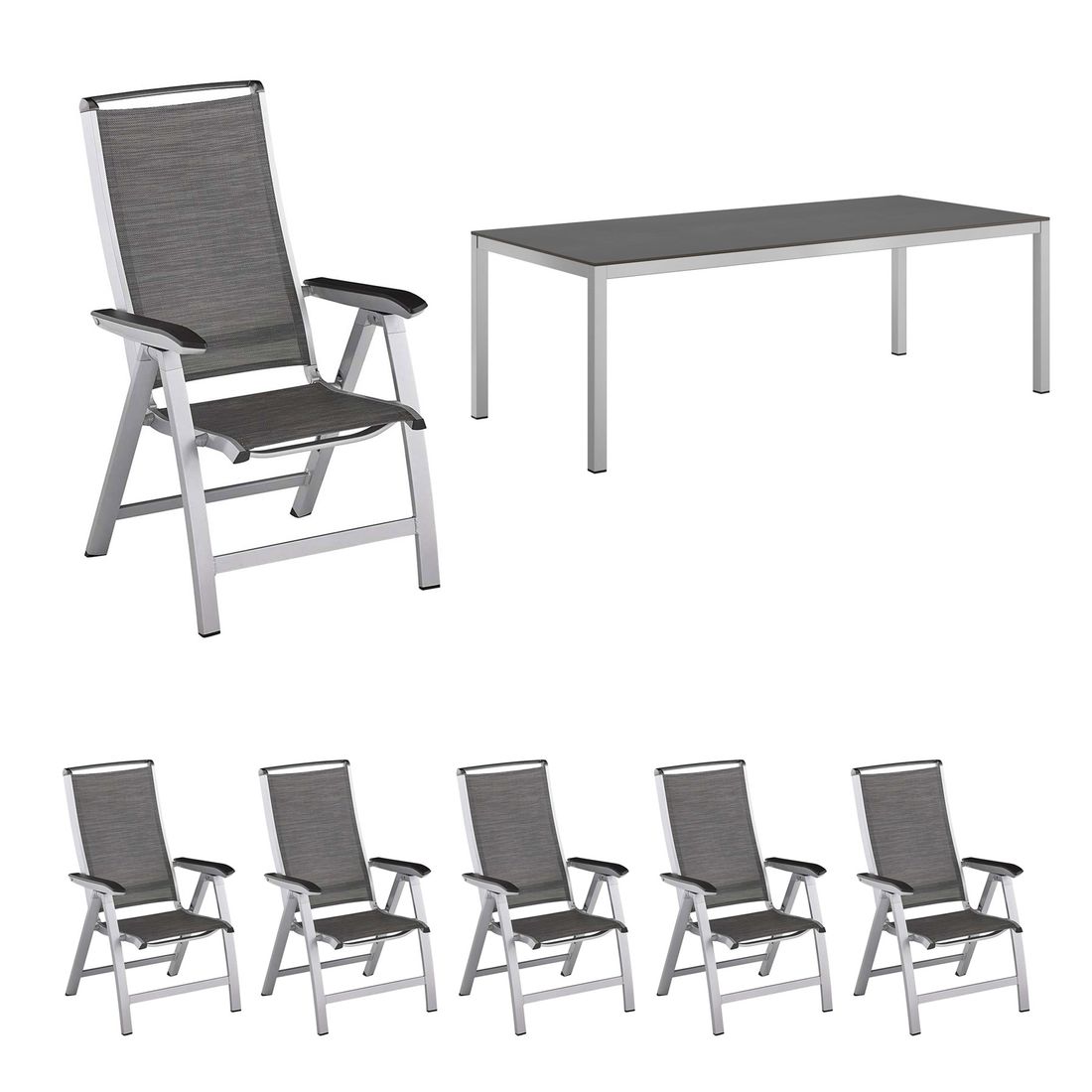 Kettler Forma II Gartenmöbel-Set L (6 Plätze) mit OUTLIV. Tisch 220x100cm