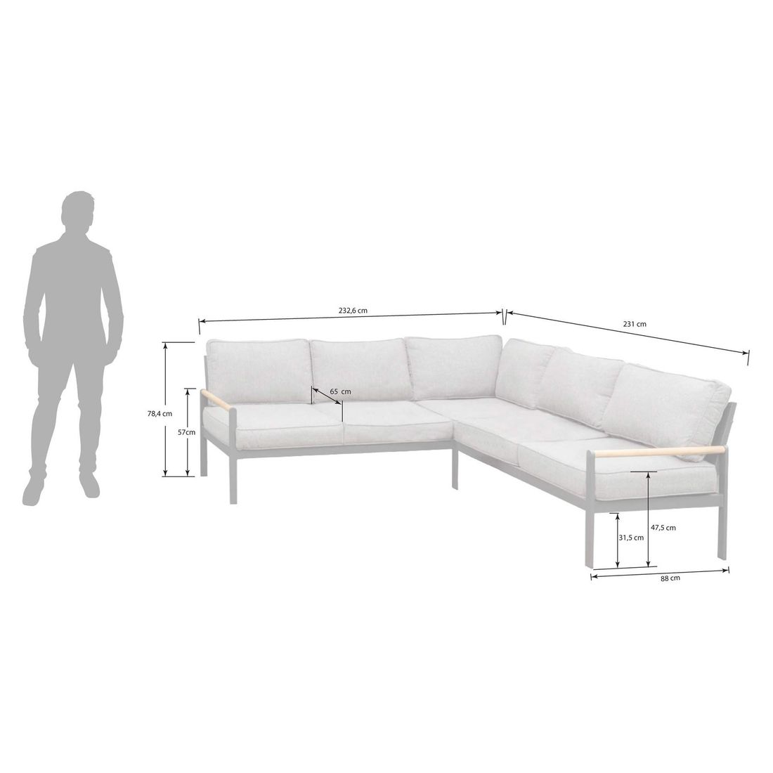 LifestyleGarden Amber Ecklounge Aluminium/Olefin