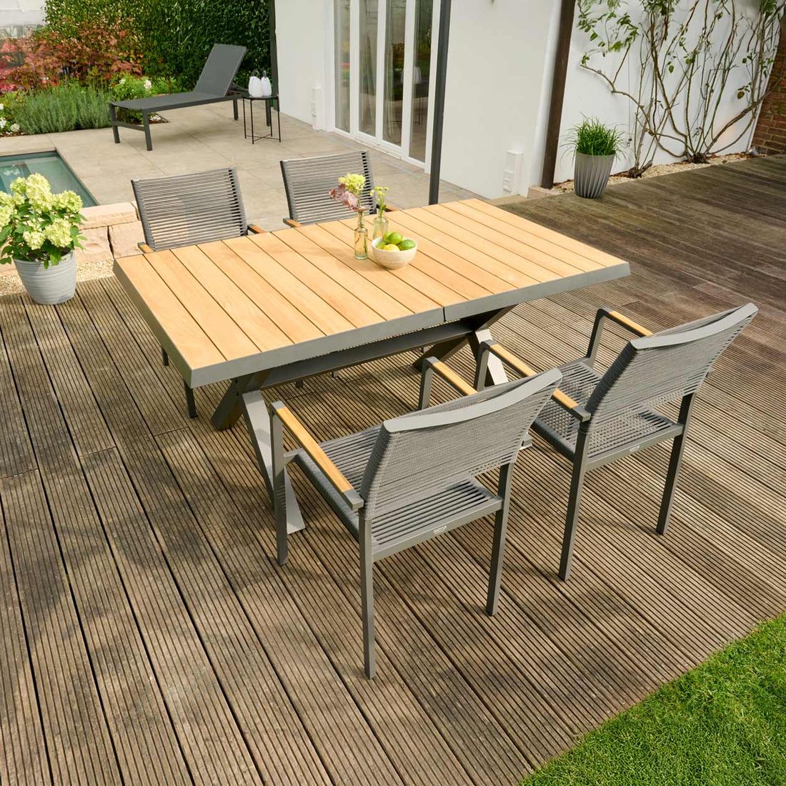 Siena Garden Sincro Ausziehtisch Aluminium/Teak