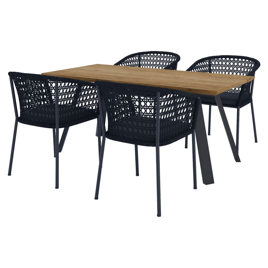 OUTLIV. Zui Gartenmöbel-Set 5-tlg. Tisch 180x90cm