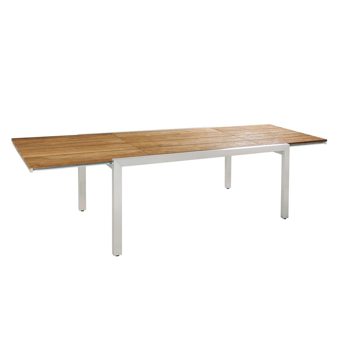 Zebra Kubex Ausziehtisch 170/280x90 cm Edelstahl/Teak Recycelt