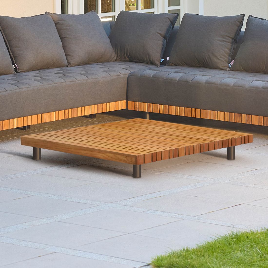 LC Garden Sunbay Loungetisch 120x120cm Aluminium/Teak