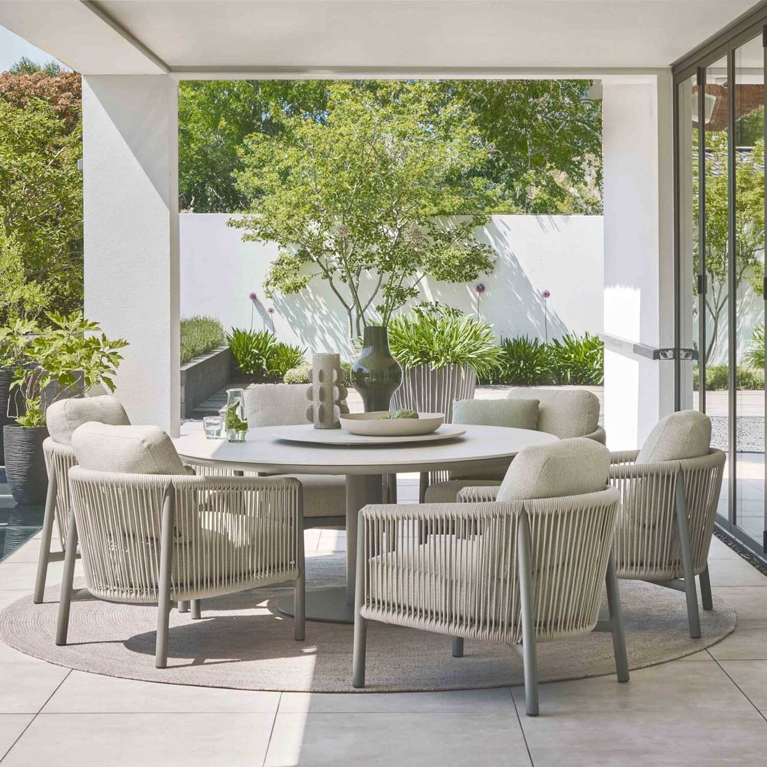 Apple Bee Bora Bora Gartensessel Low Dining Aluminium mit Sitz- und Rückenkissen