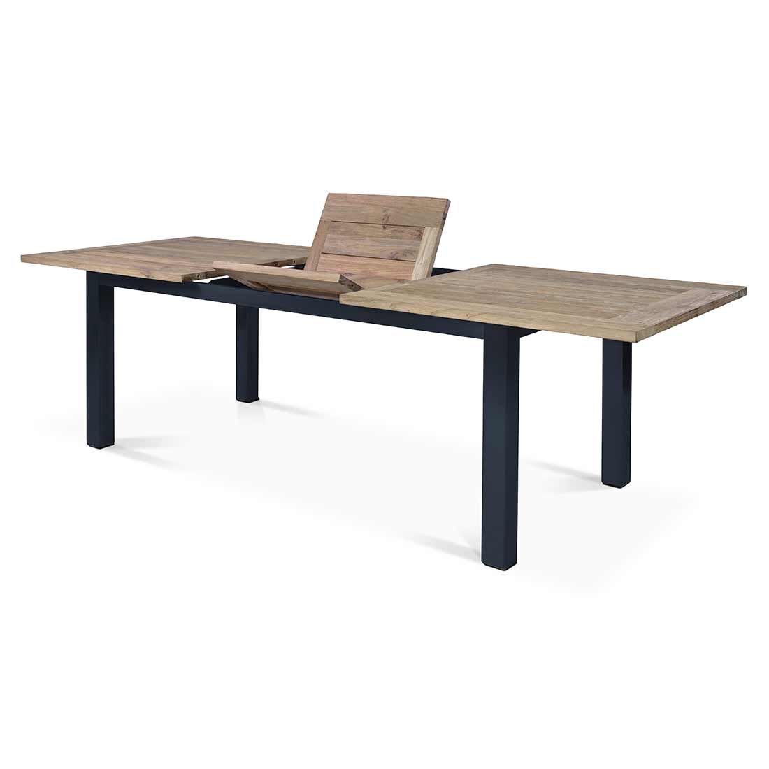 OUTLIV. Oxford Ausziehtisch 200/260x100cm Edelstahl/Teak Recycelt
