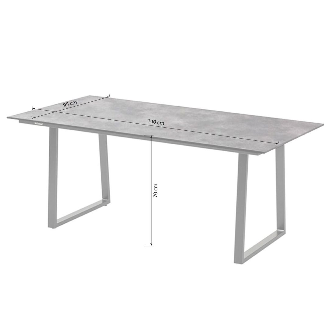 Kettler Ocean Skid Dininglounge Tisch 160x95cm Aluminium/Olefin