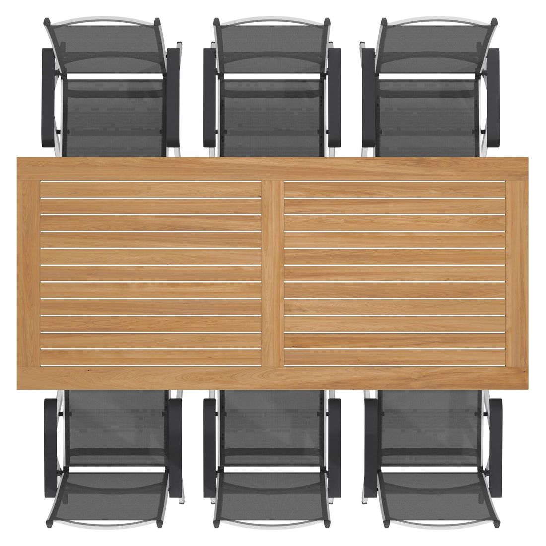 Kettler Basic Plus Gartenmöbel-Set L verstellbar (6 Plätze) mit OUTLIV. Tisch 220x100cm