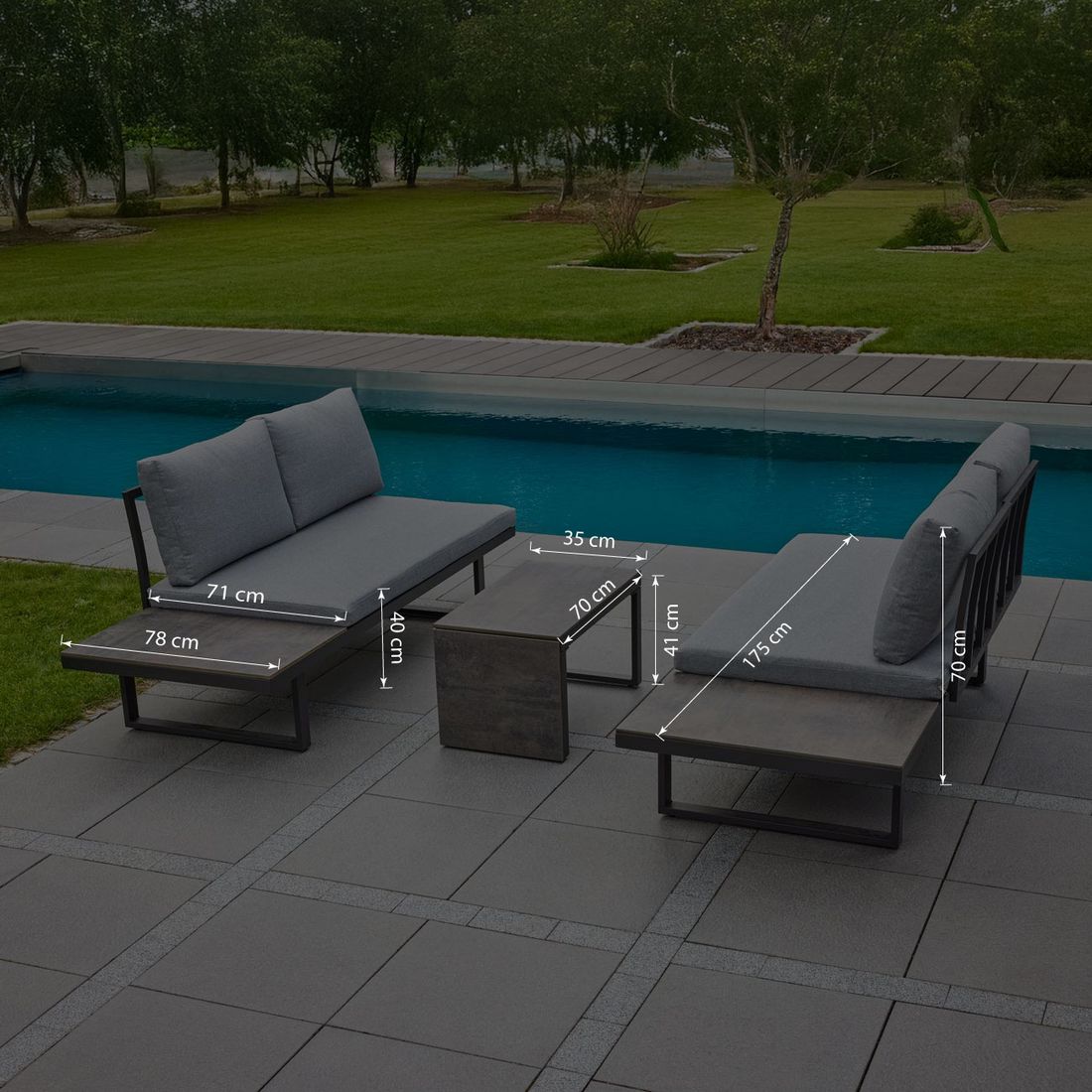 LC Garden Leyaro Ecklounge inkl. Loungetisch Aluminium/Polyester