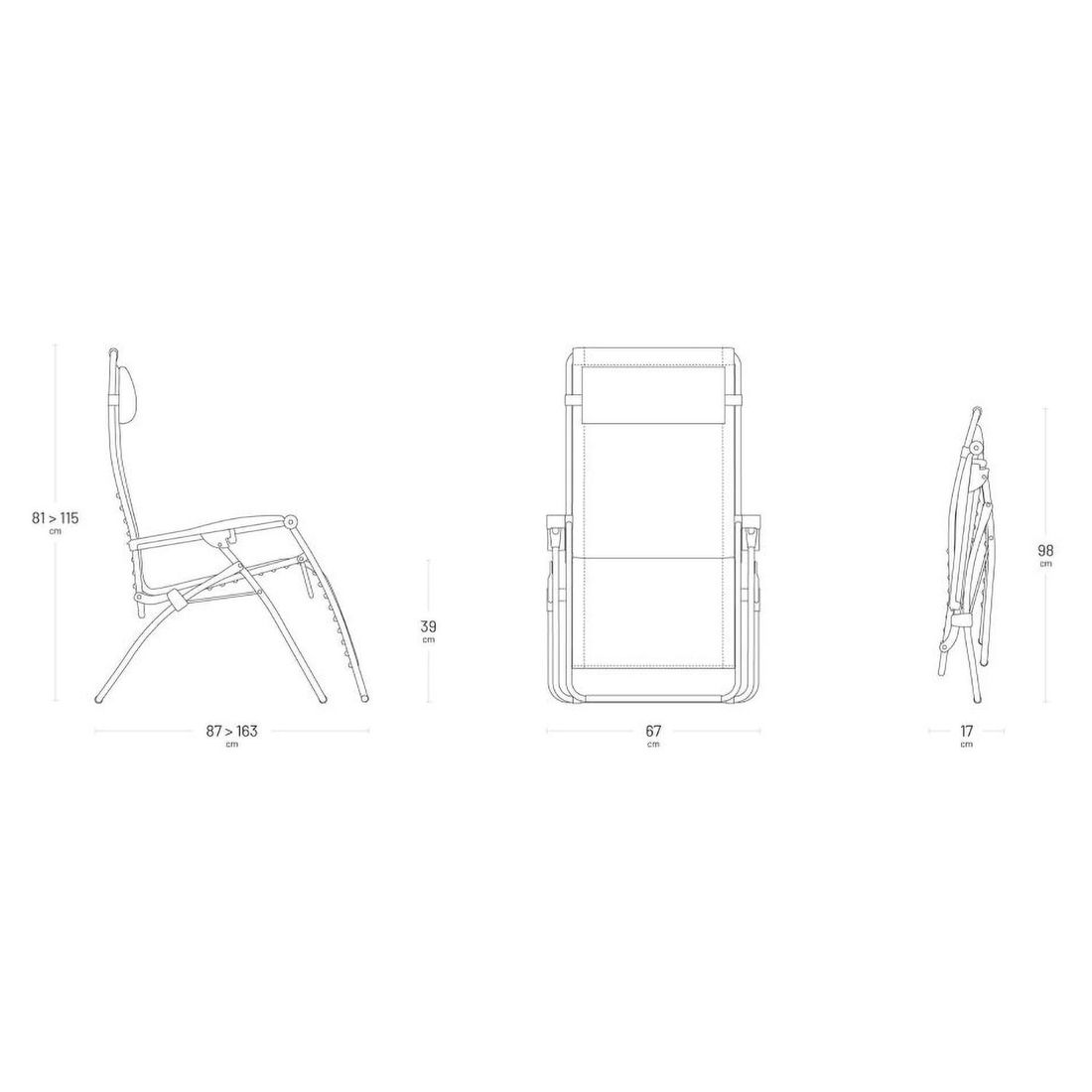 Lafuma RSXA Clip Relaxliege Stahl/Batyline