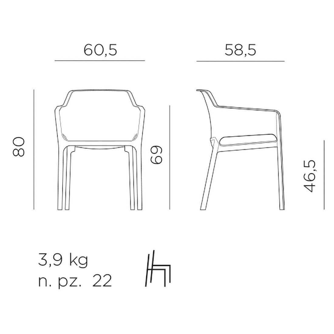 Nardi Net Gartenmöbel-Set XXL (10 Plätze) mit OUTLIV. Tisch 200/320x100,5cm