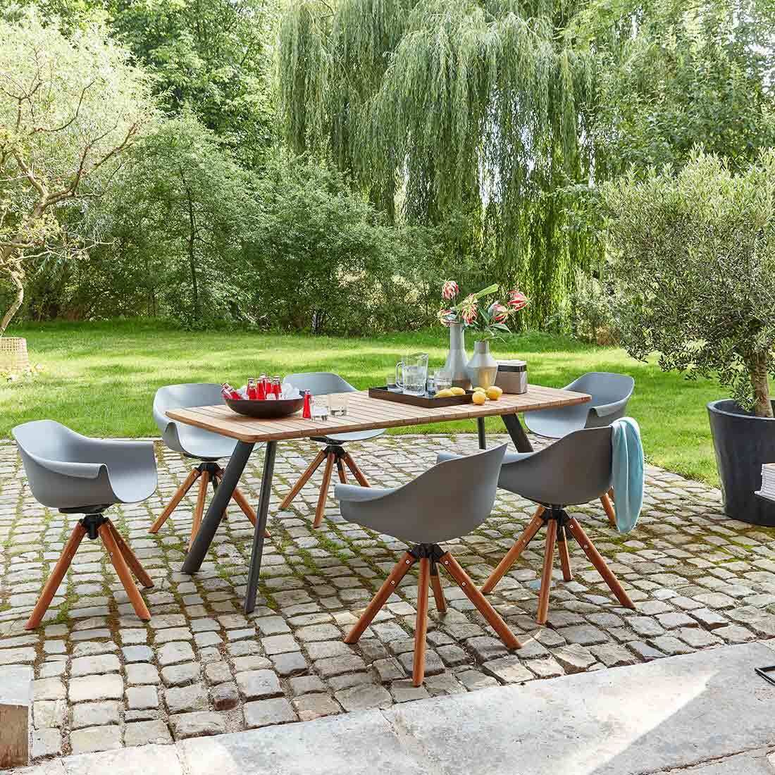 Musterring Schweden Gartentisch 200x95cm Aluminium/Teak