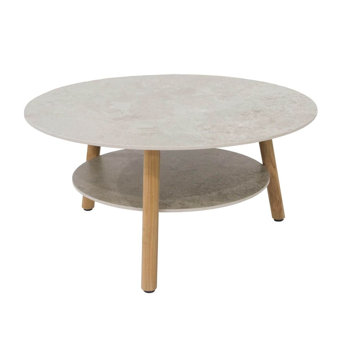 Zebra Solena Loungetisch Ø80cm Teak/Keramik
