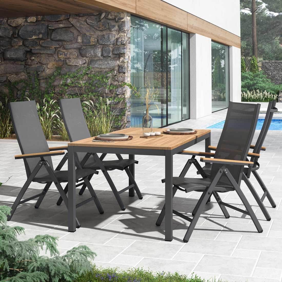 OUTLIV. Kobe Gartenmöbel-Set M (4 Plätze) Tisch 150/210x90cm