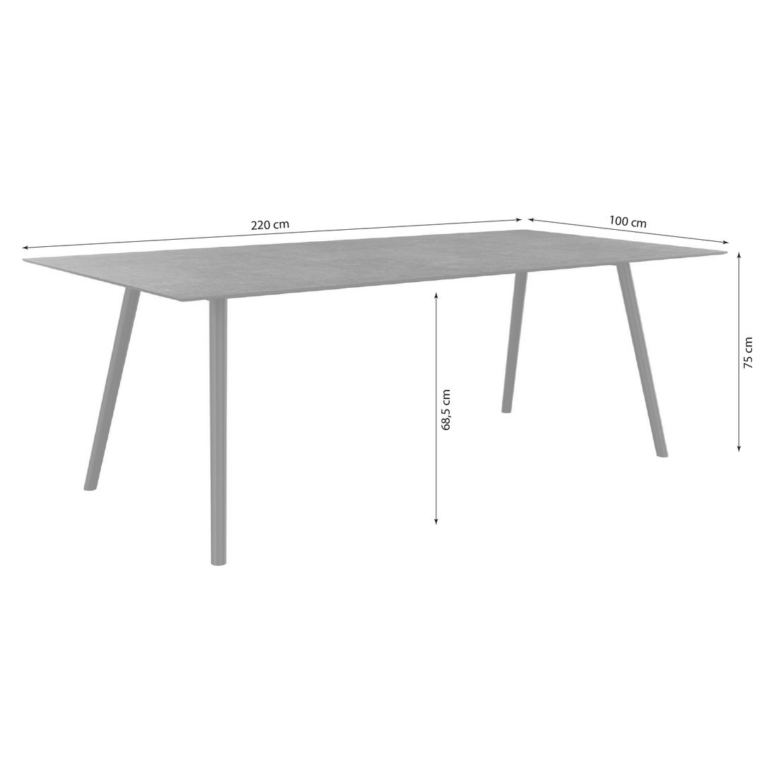Stern Interno Gartentisch Aluminium Rundrohr/Silverstar 2.0