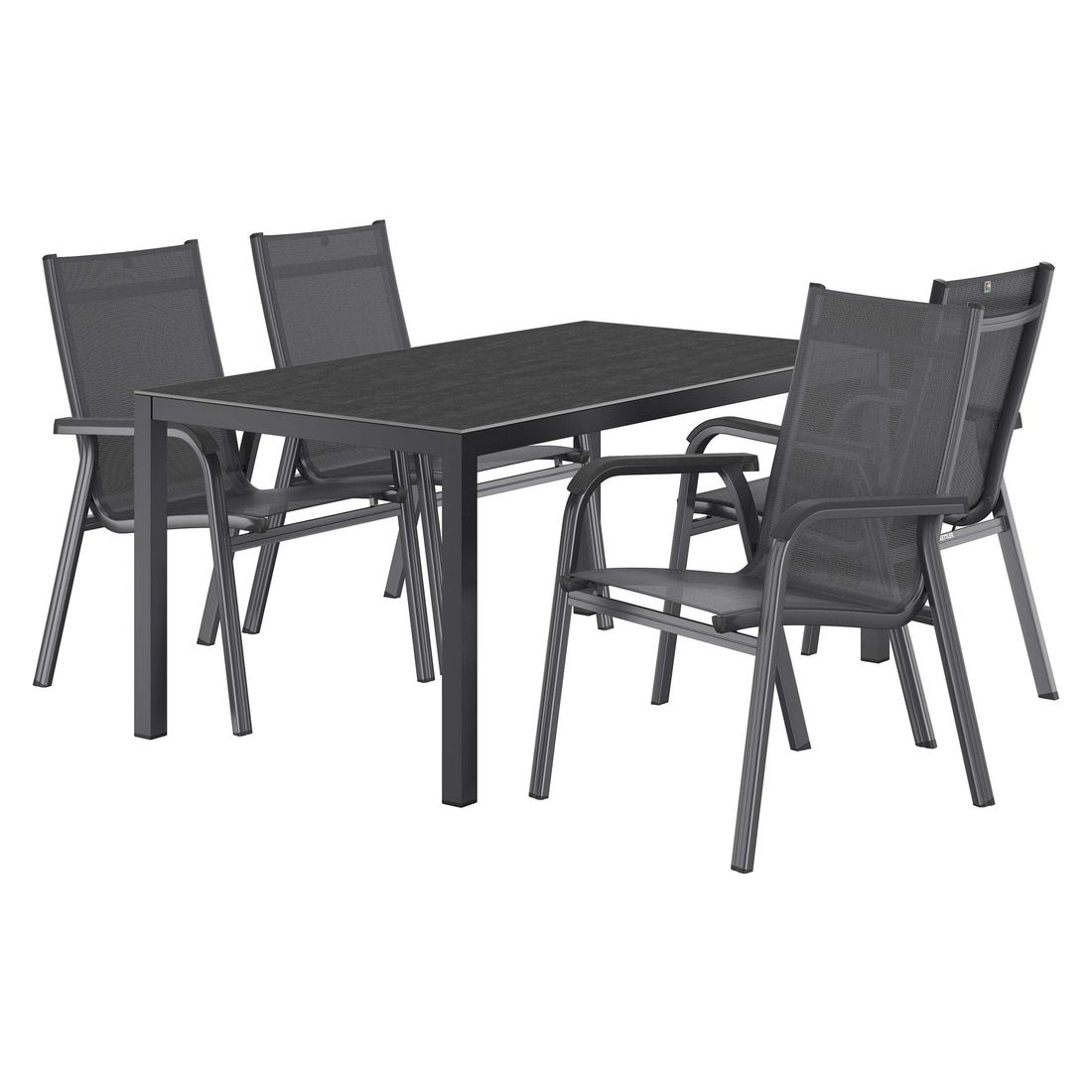 Kettler Basic Plus Gartenmöbel-Set 5-tlg.+Tisch 160x90cm