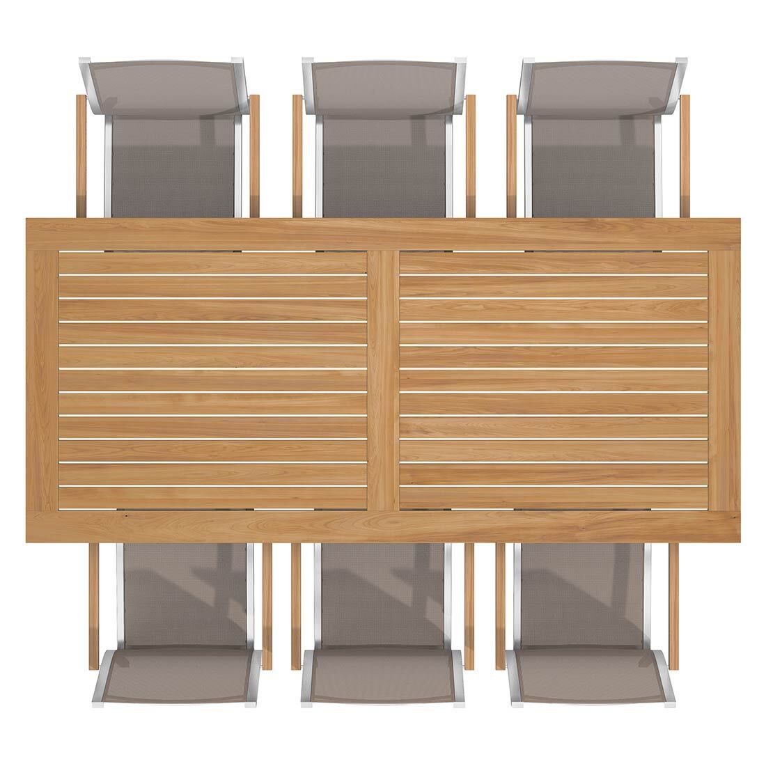 OUTLIV. Gartentisch 220x100 cm Edelstahl/Teak