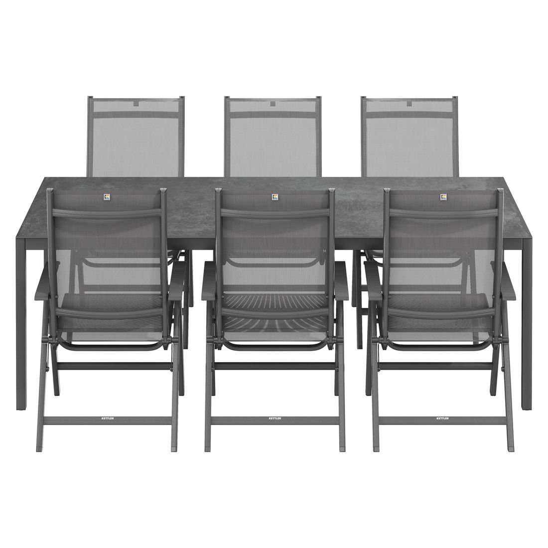Kettler Basic Plus Gartenmöbel-Set mit OUTLIV. Tisch Aluminium/Keramik