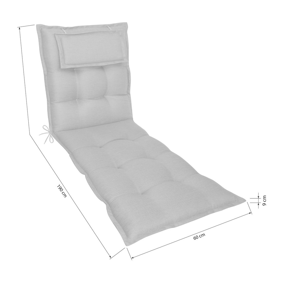 KETTtex Capri Gartenliegenauflage 60x190cm Kunstfaser