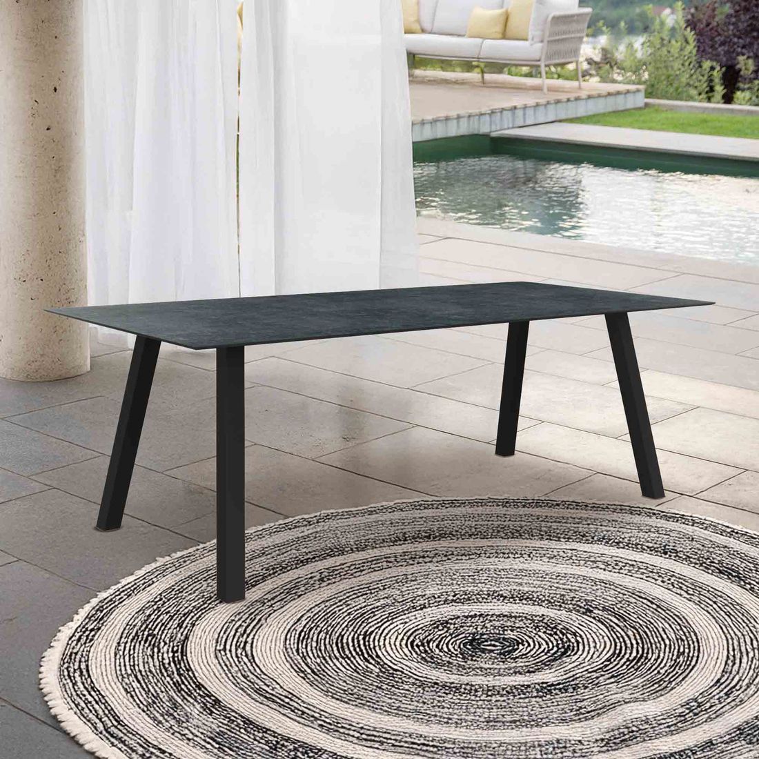 Stern Interno Gartentisch Aluminium Rundrohr/Silverstar 2.0