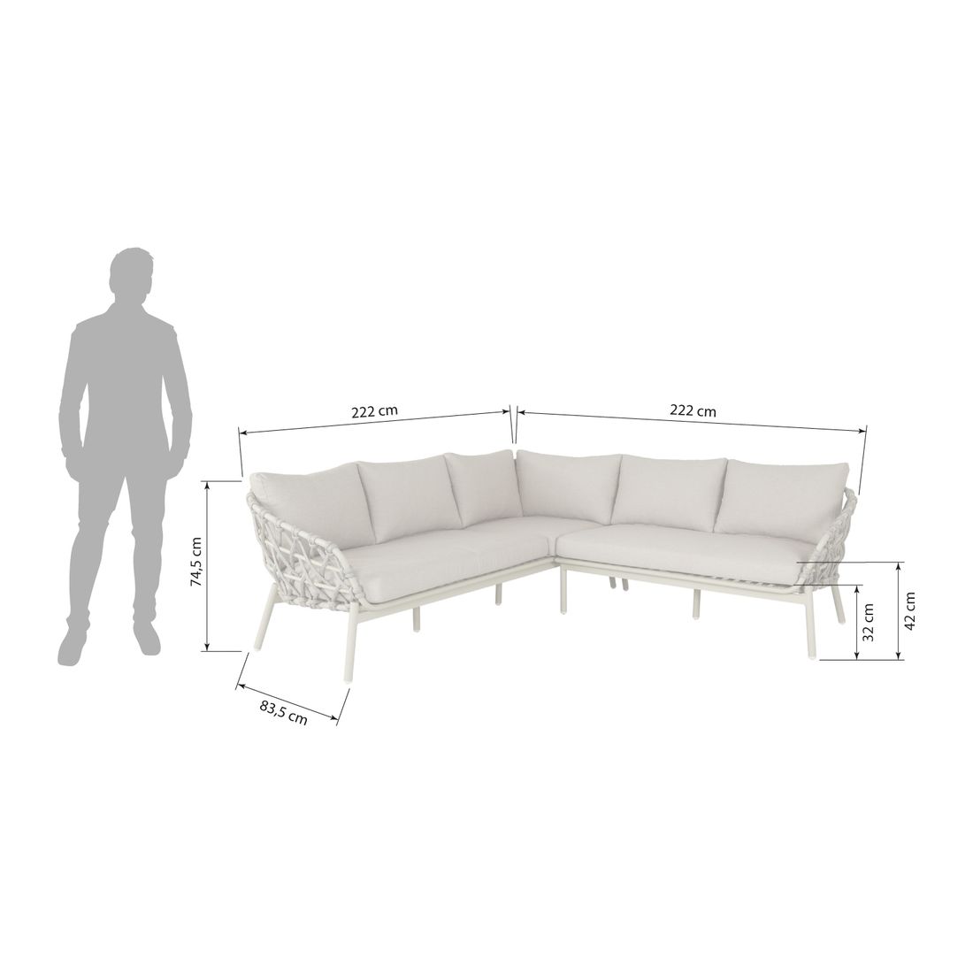 OUTLIV. Dakota Ecklounge Aluminium/Rope/Olefin