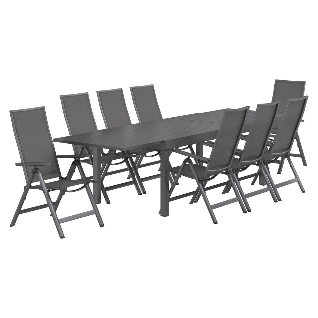 OUTLIV. Jacob Gartenmöbel-Set XL verstellbar (8 Plätze) Tisch 200/320x100,5cm