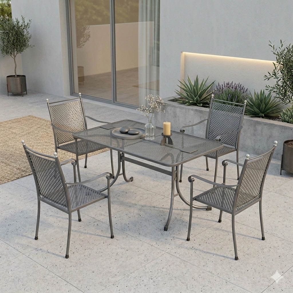 Royal Garden Excelsior Gartenmöbel-Set M (4 Plätze) Tisch 145x90cm