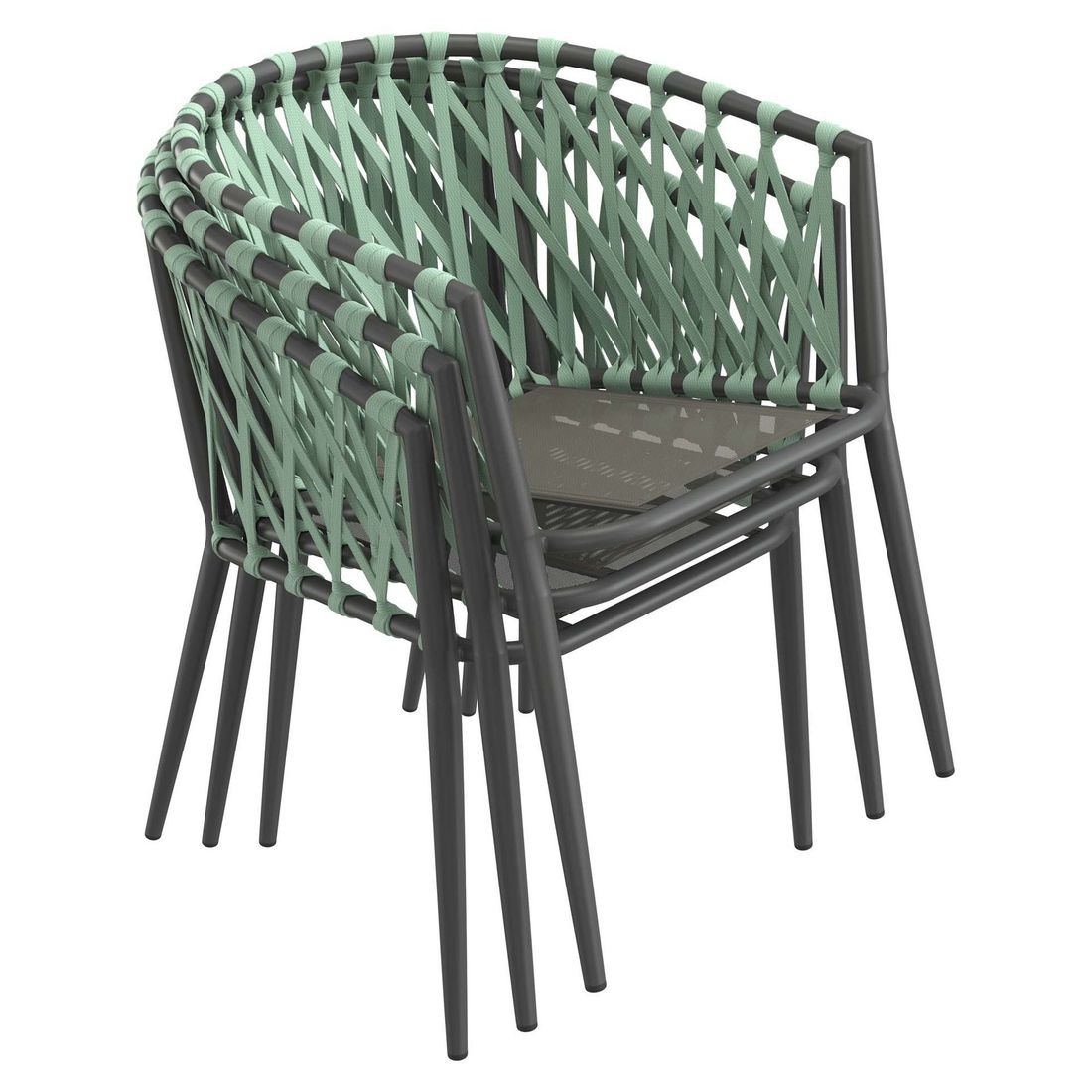 LC Garden Sunrepo Stapelsessel Aluminium mit Sitz- und Rückenkissen