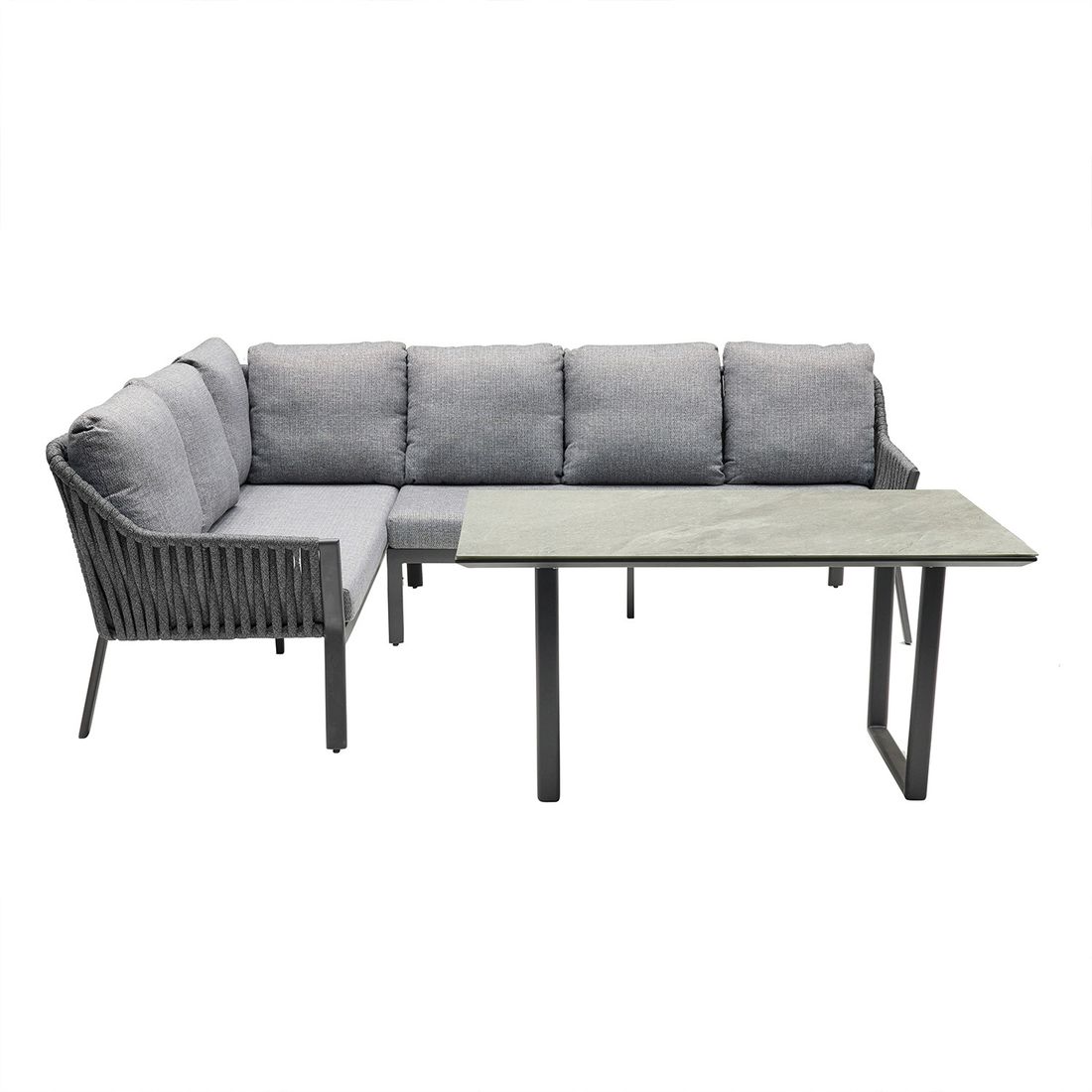 LC Garden Sofano Low Dining Dininglounge Tisch 140x80cm Aluminium/Rope/Olefin