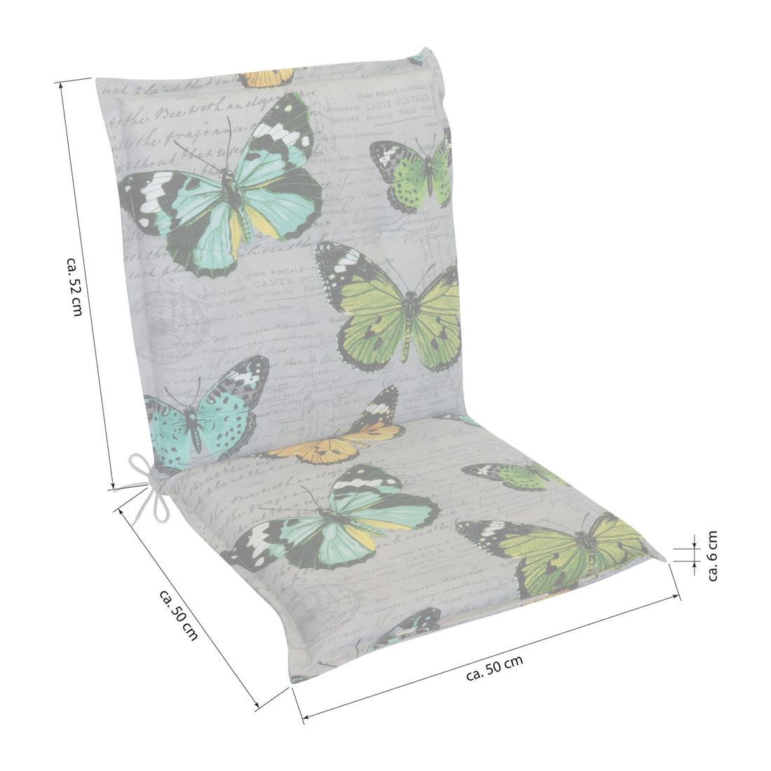 KETTtex Florence Gartenstuhlauflage Niedriglehner 50x102cm Baumwolle