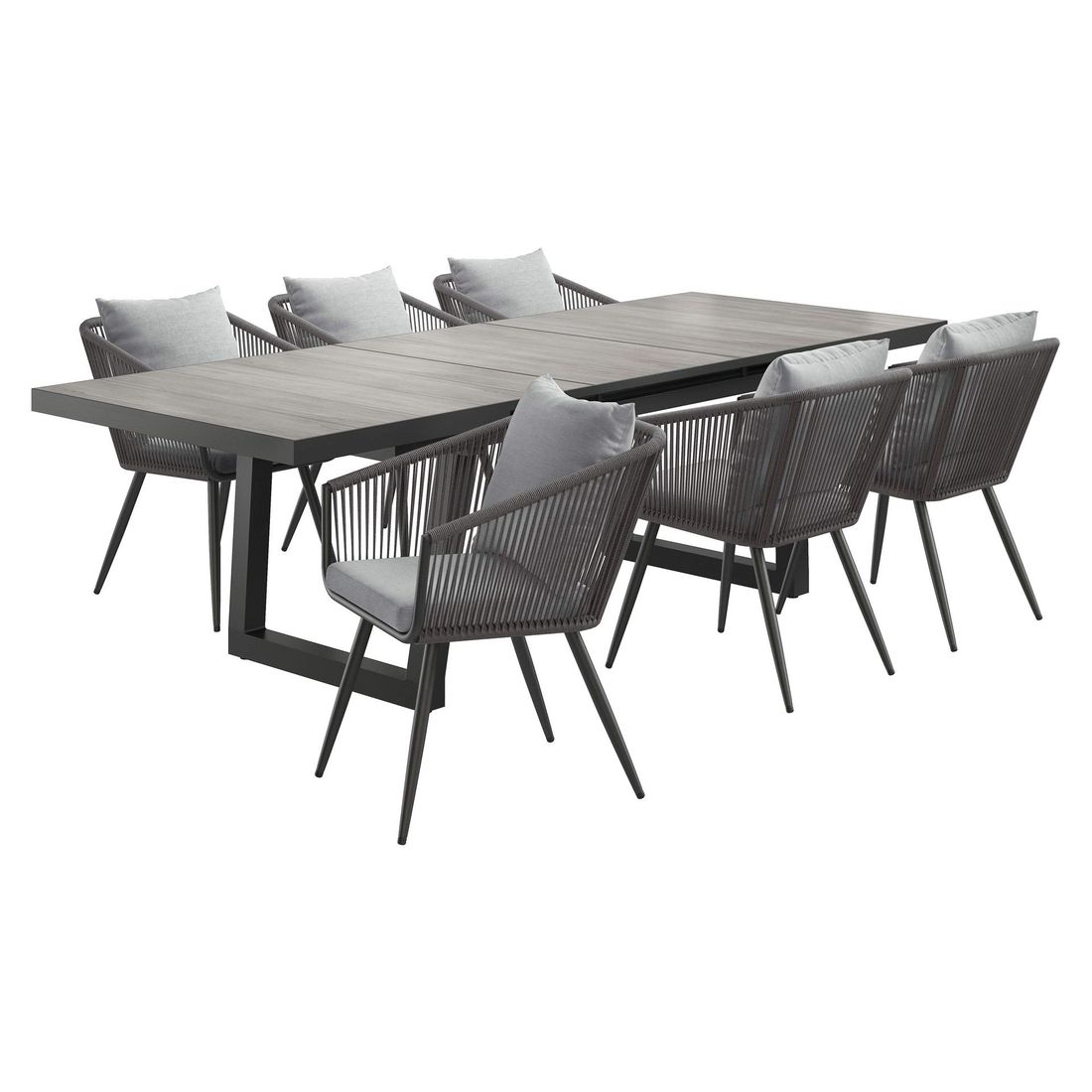 OUTLIV. Alex Gartenmöbel-Set L (6 Plätze) Tisch 200/260x100cm Kufe