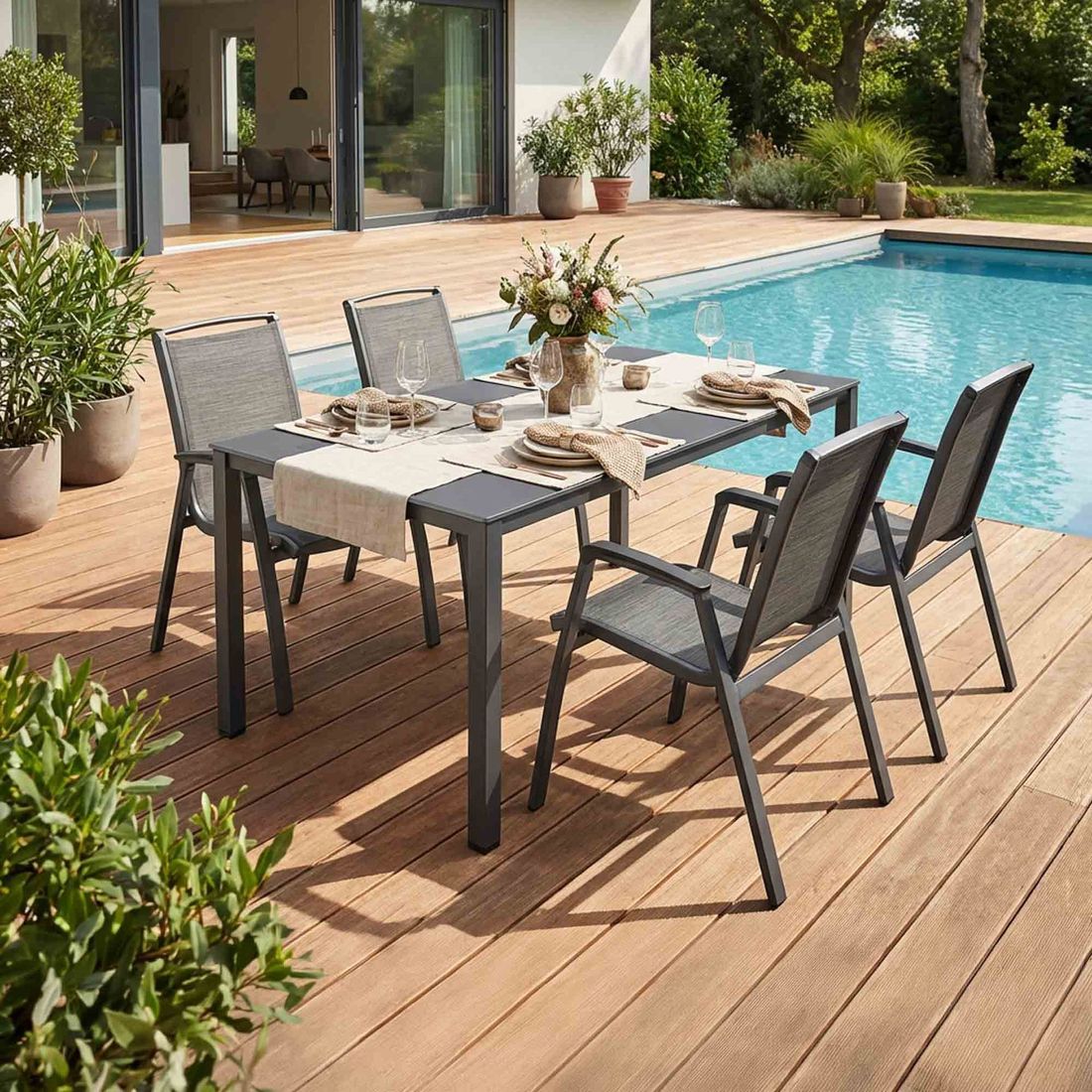 Kettler Forma II Gartenmöbel-Set M (4 Plätze) Tisch 160x95cm