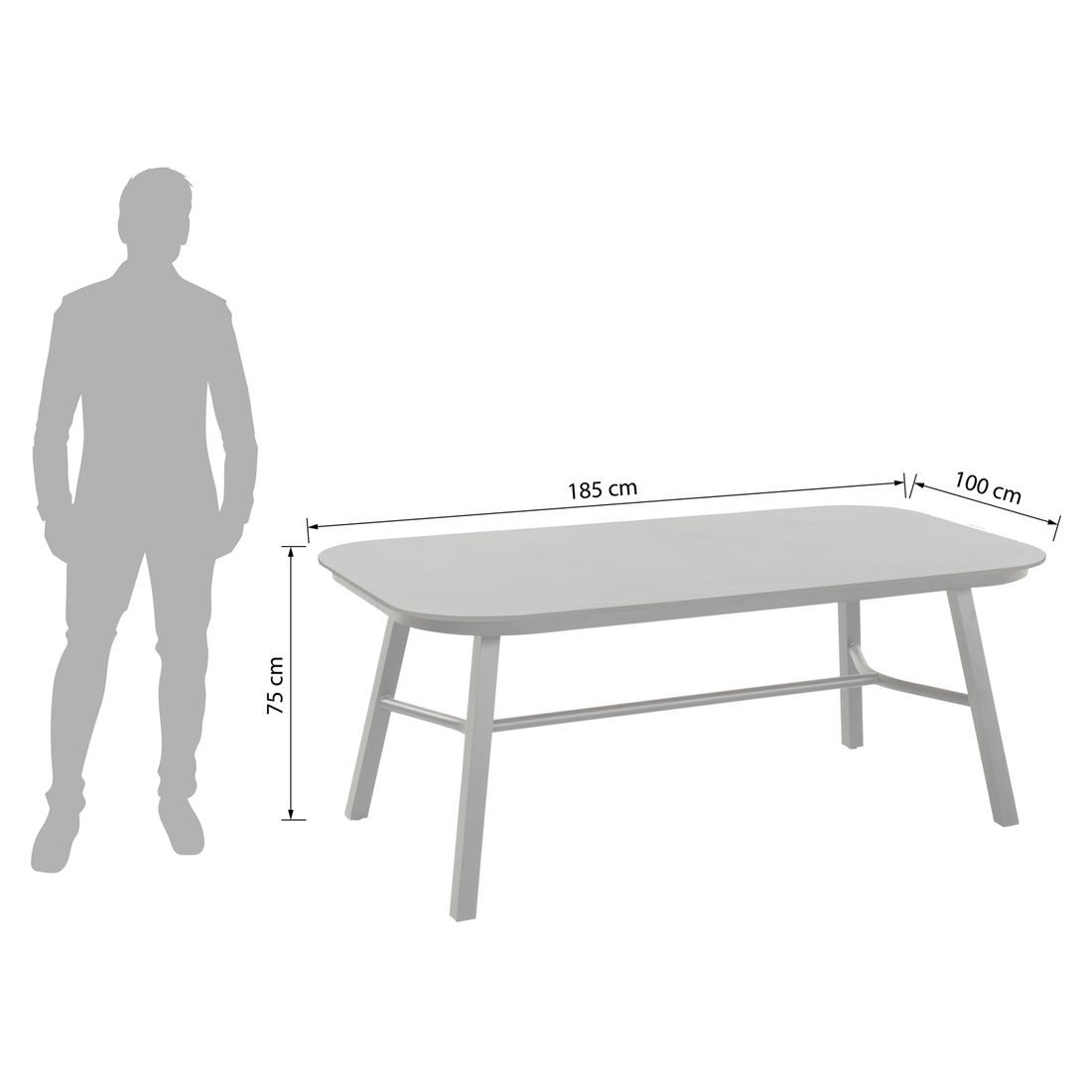 Hartman Tubb Gartentisch Aluminium/Keramik